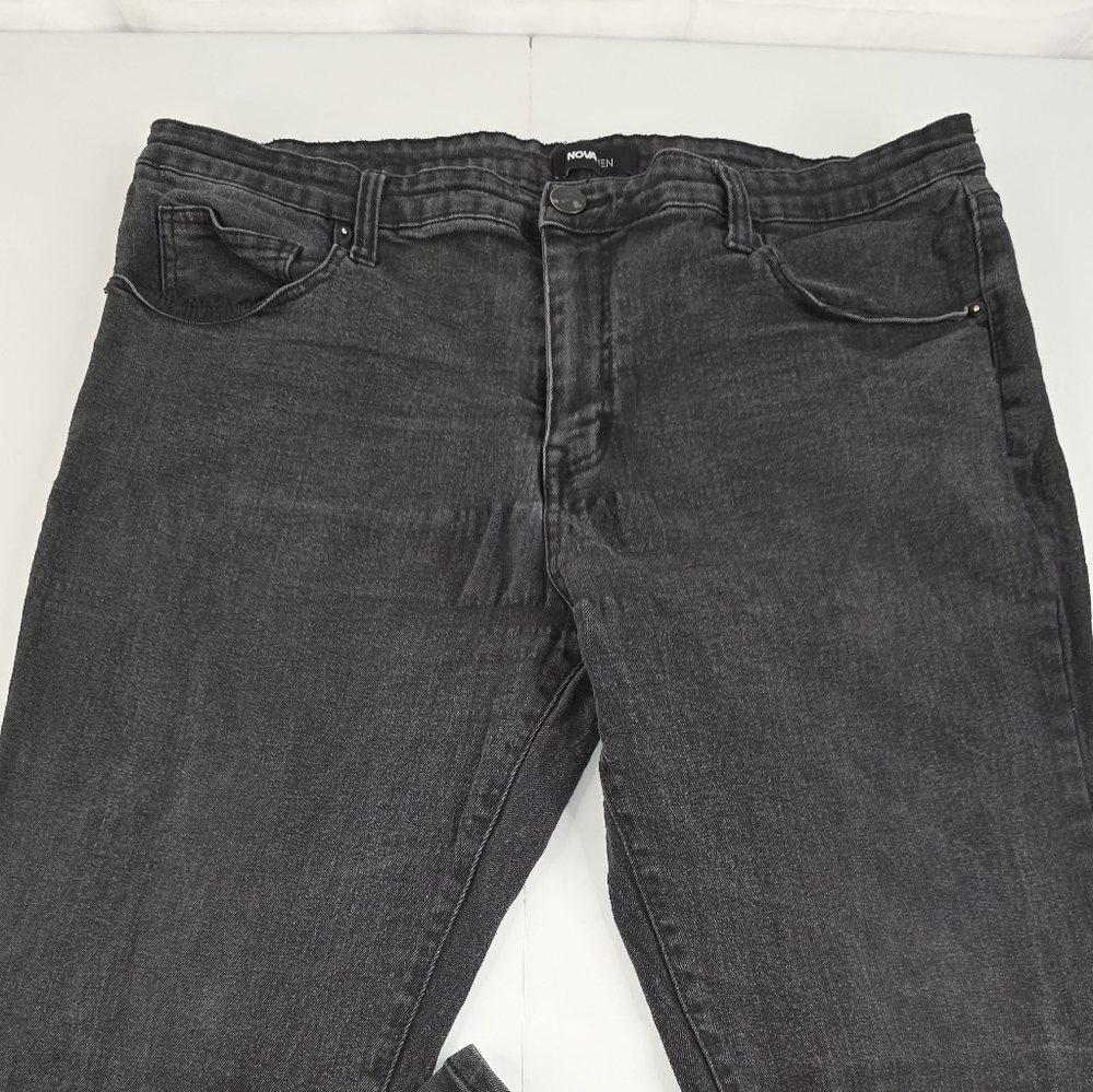 Fashion Nova NovaMen Men's Black Wash Jeans Size 38X30 Stretchy B-2928 - Picture 2 of 11